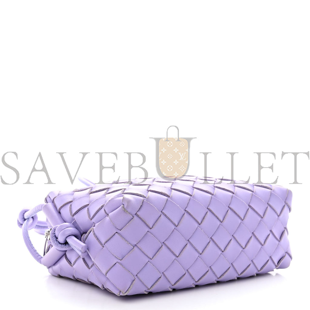 BOTTEGA VENETA NAPPA INTRECCIATO MINI LOOP CAMERA BAG WISTERIA  (18*11*8cm)