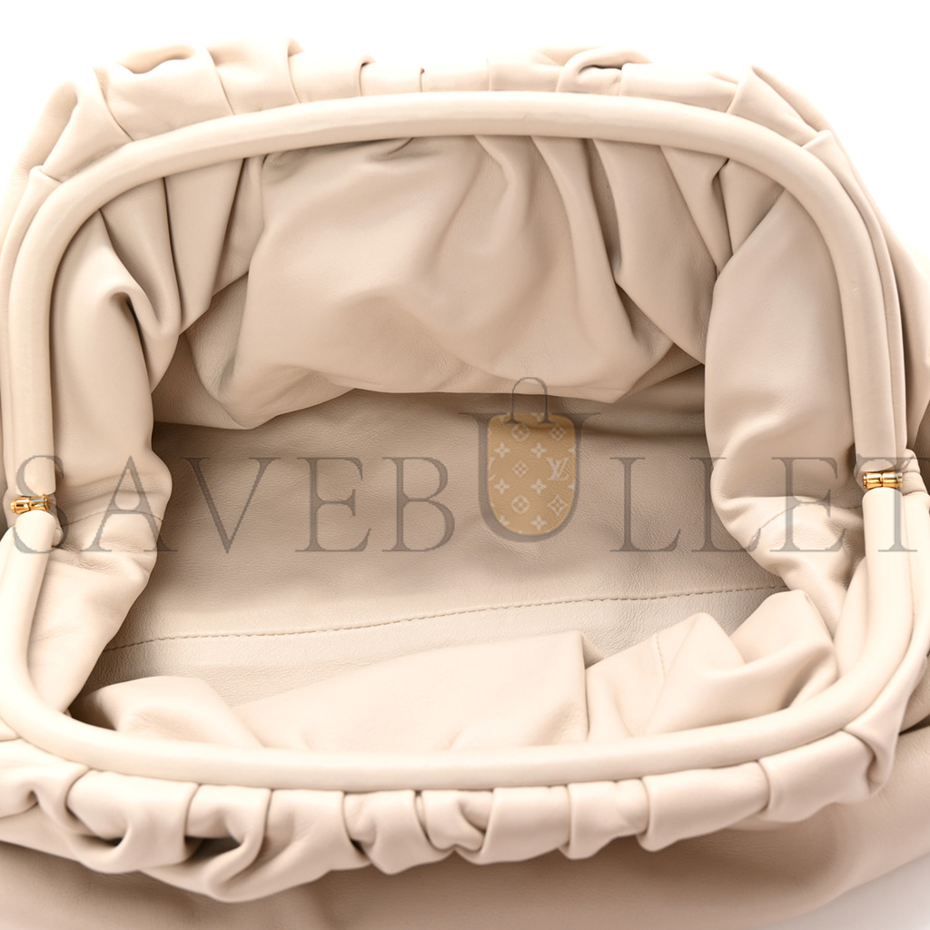 BOTTEGA VENETA SMOOTH BUTTER CALF THE POUCH OVERSIZED CLUTCH MIST  (38*16*8cm)