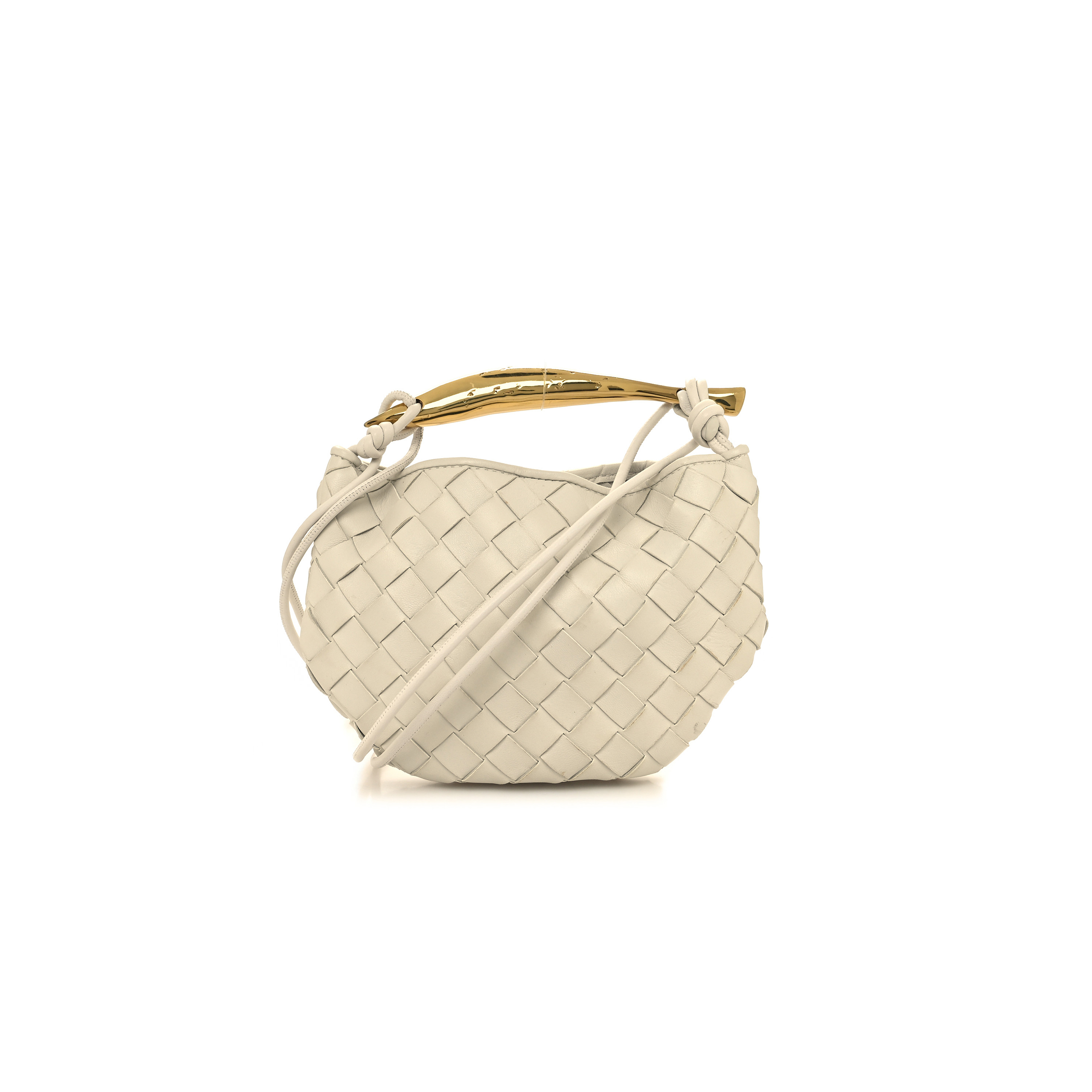 BOTTEGA VENETA NAPPA INTRECCIATO MINI SARDINE BAG CHALK  (20*14*3cm)