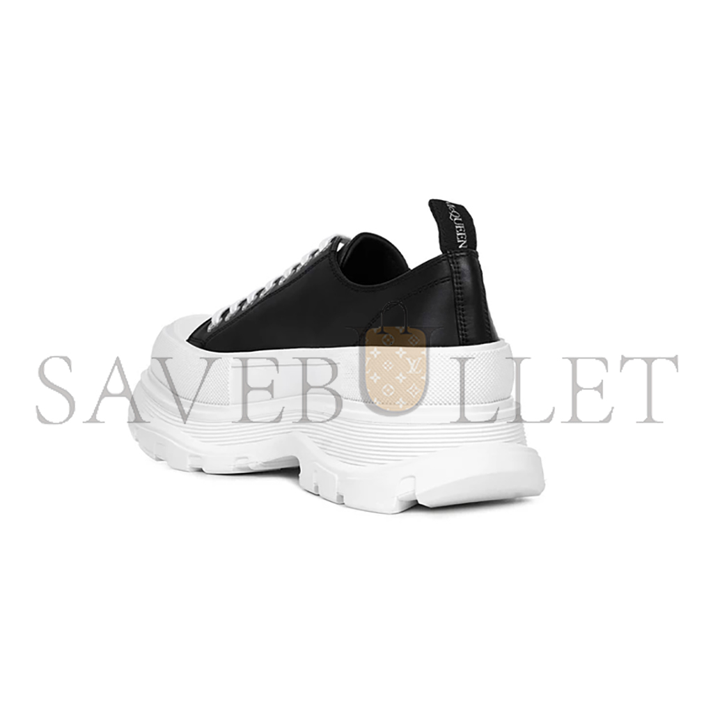 ALEXANDER MCQUEEN TREAD SLICK LEATHER CHUNKY LOW TOP SNEAKERS 627225WHZ621071