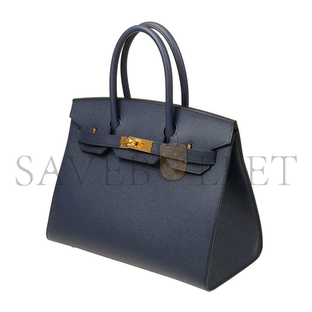 HERMES MASTER BIRKIN 30 TOGO LEATHER BLUE GOLD BUCKLE BAG BK3076EPGPO (30*20*13cm)