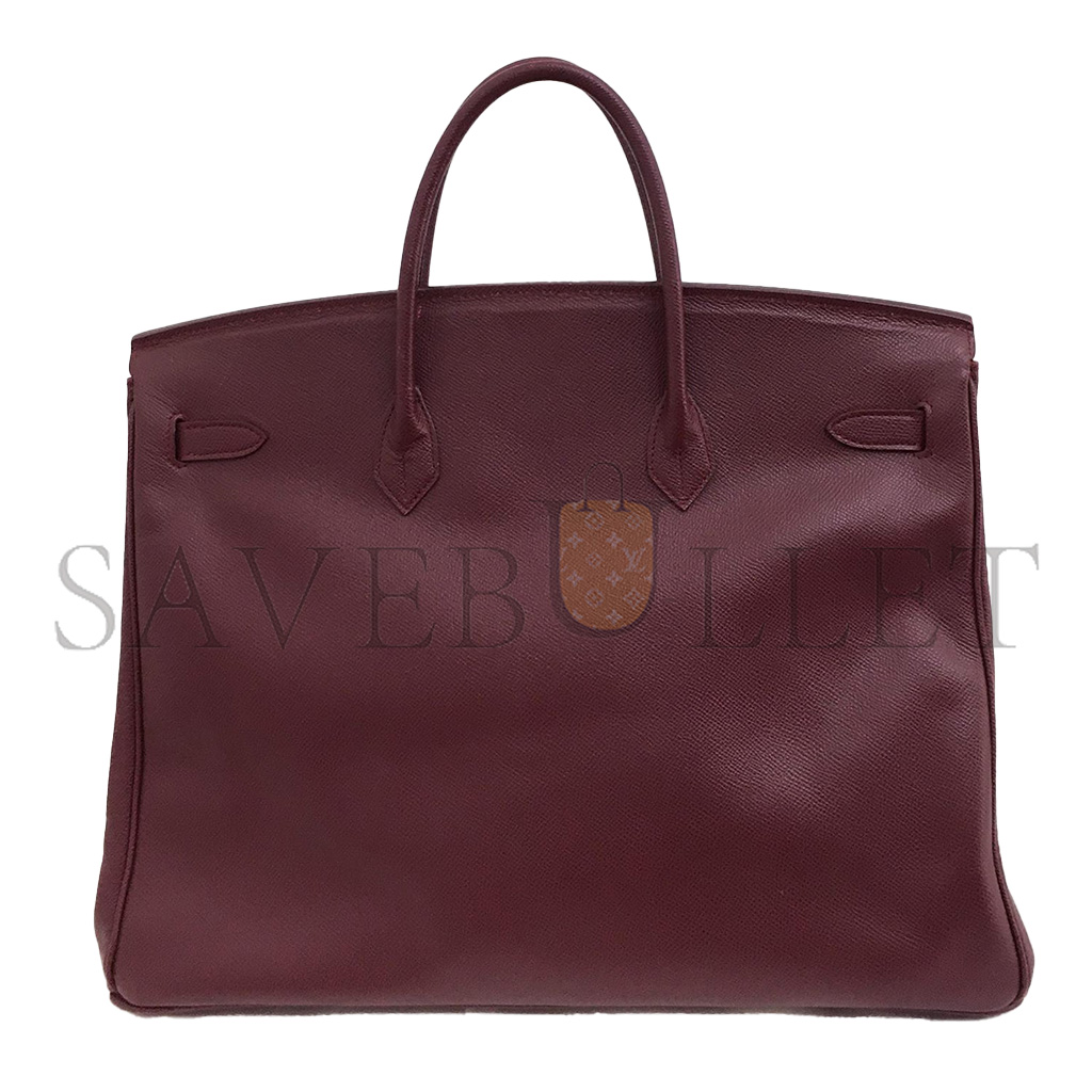 HERMES MASTER BIRKIN 40 EPSOM ROUGE BORDEAUX RED SILVER BUCKLE BAG 150223488182 (40*30*21cm)