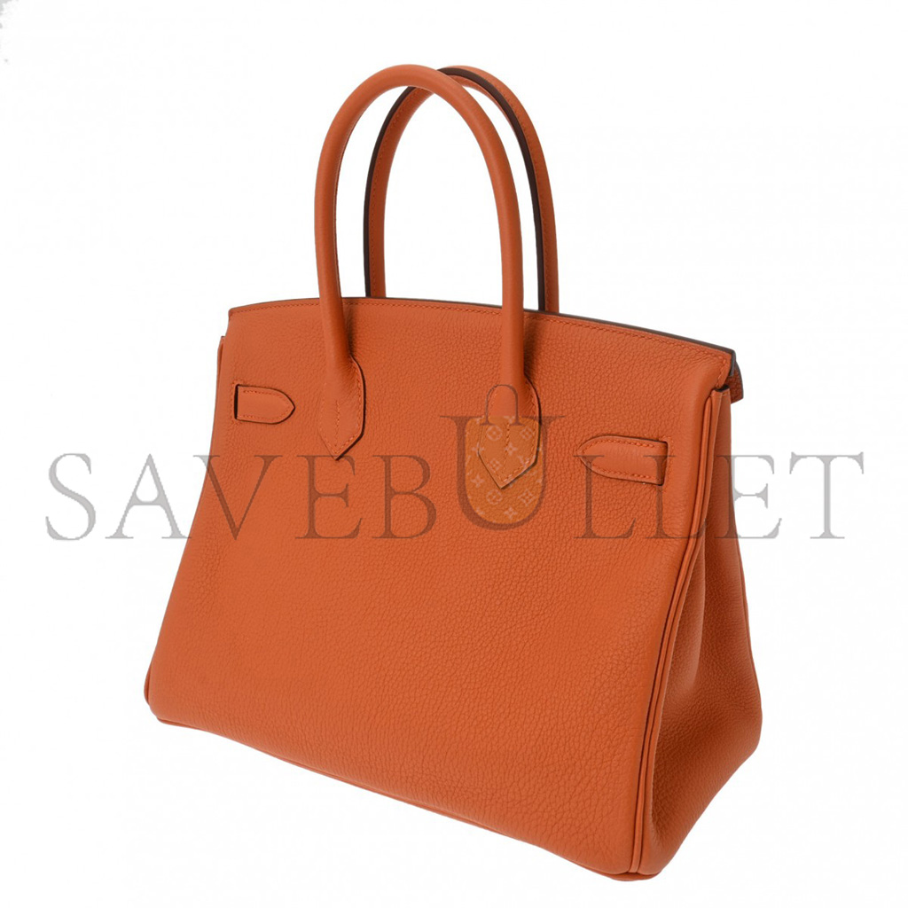 HERMES BIRKIN 30 TOGO LEATHER ORANGE GOLD BUCKLE BAG H028369CC83 (35*28*18cm)