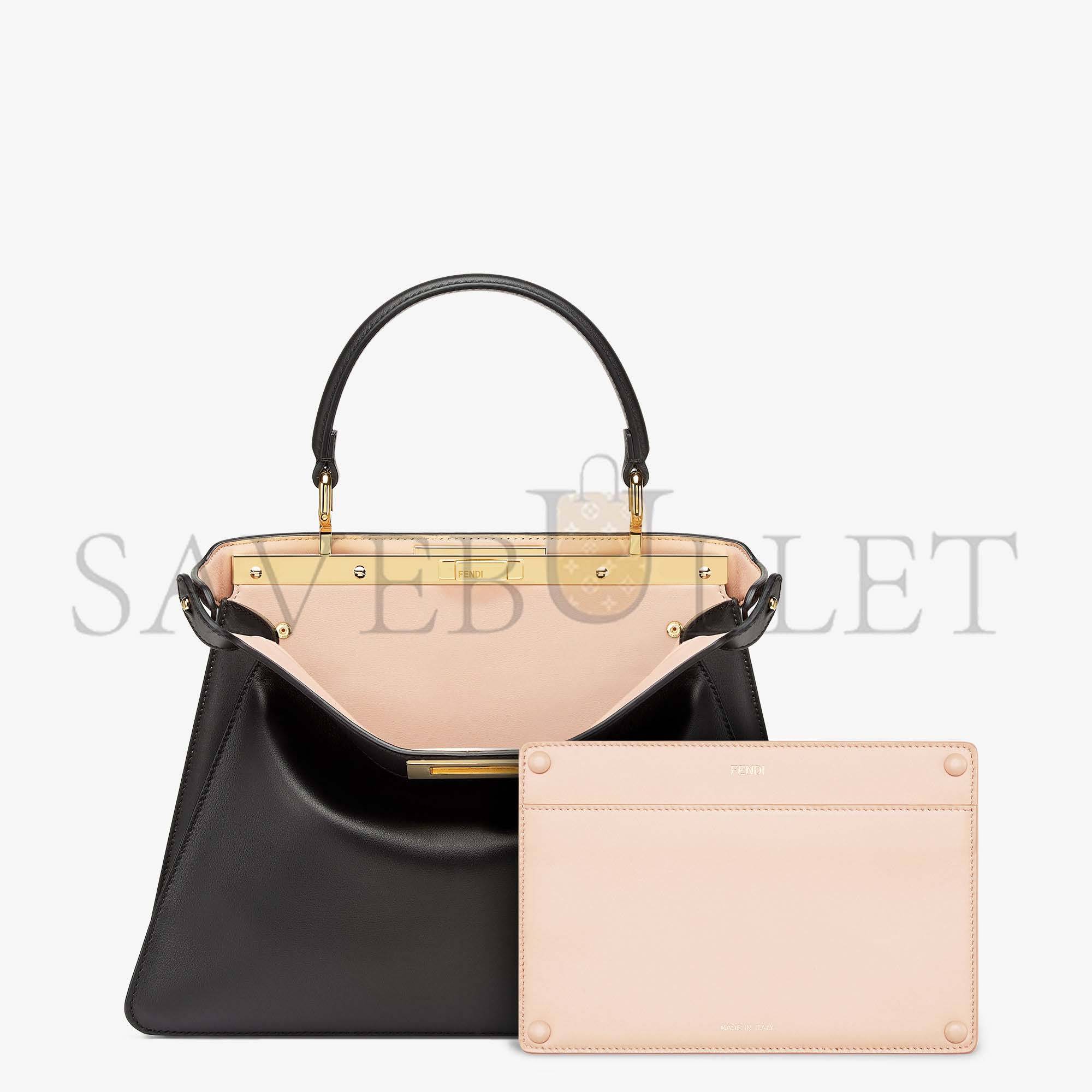 FENDI PEEKABOO ISEEU MEDIUM - ROSE BLACK LEATHER BAG 8BN321A6V3F1CJZ (33.5*25.5*13cm)