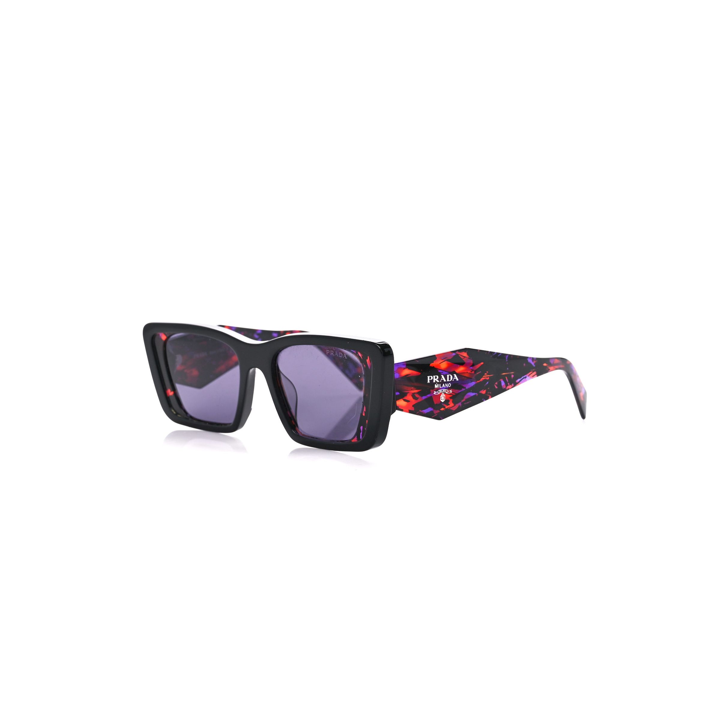 PRADA ACETATE SYMBOLE SUNGLASSES SPR 08Y PURPLE MULTICOLOR