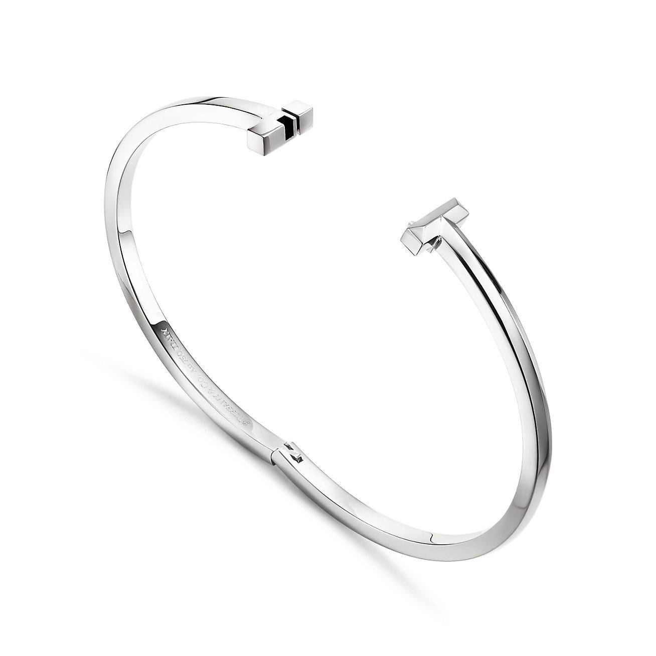 TIFFANY T T1 HINGED BANGLE IN WHITE GOLD, NARROW