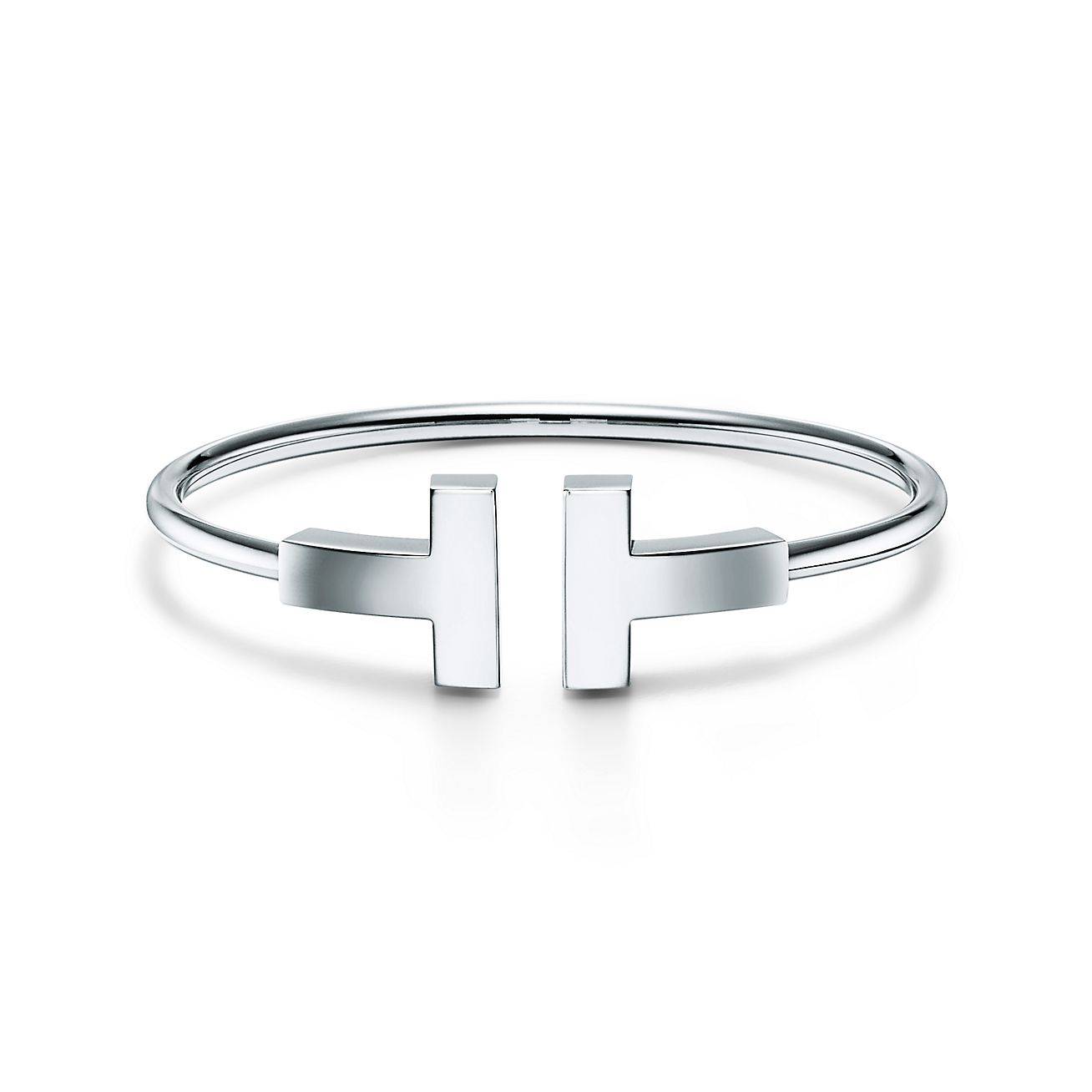 TIFFANY T WIDE WIRE BRACELET IN 18K WHITE GOLD