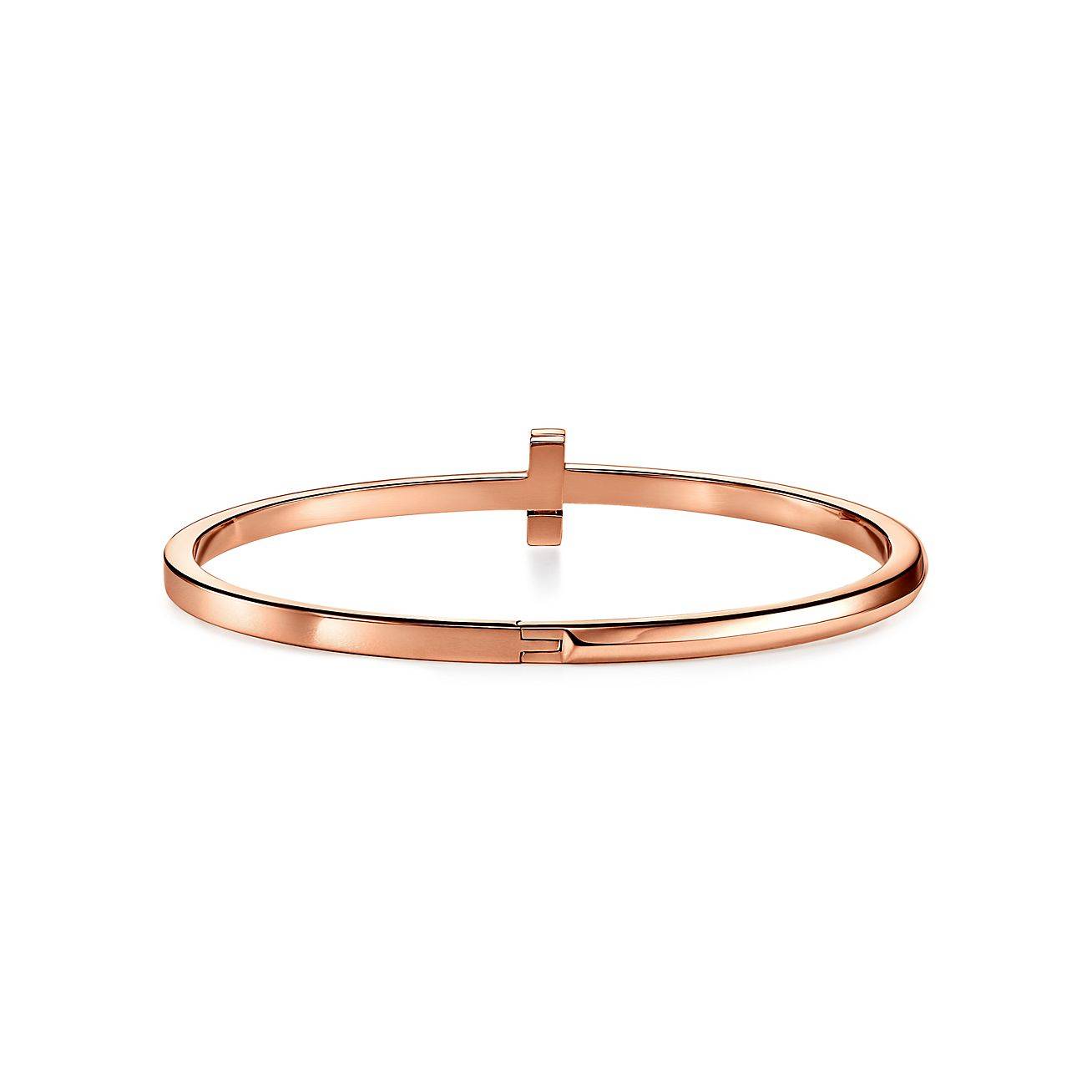 TIFFANY T T1 HINGED BANGLE IN ROSE GOLD, NARROW