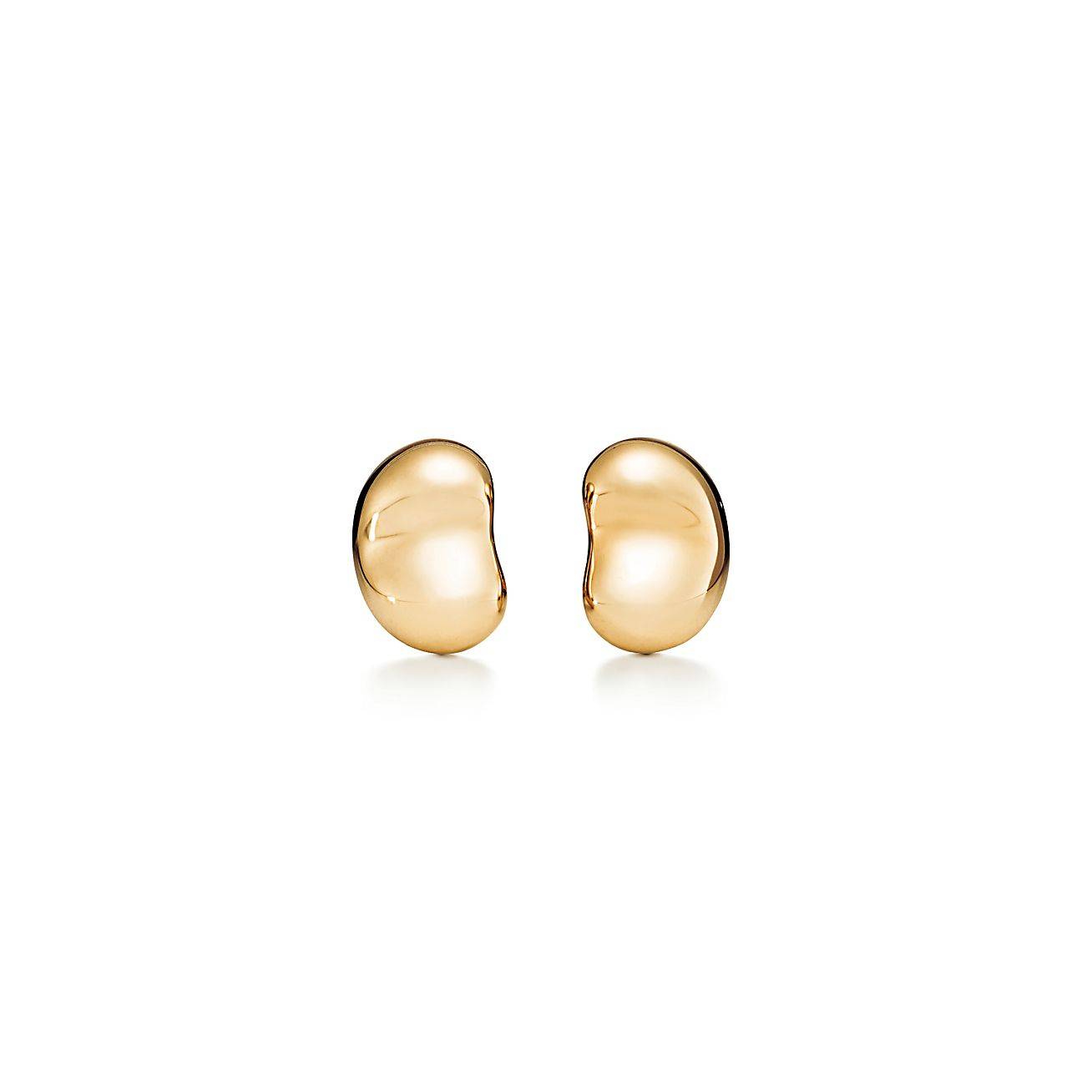 TIFFANY ELSA PERETTI® BEAN® DESIGN EARRINGS IN YELLOW GOLD, 9 MM