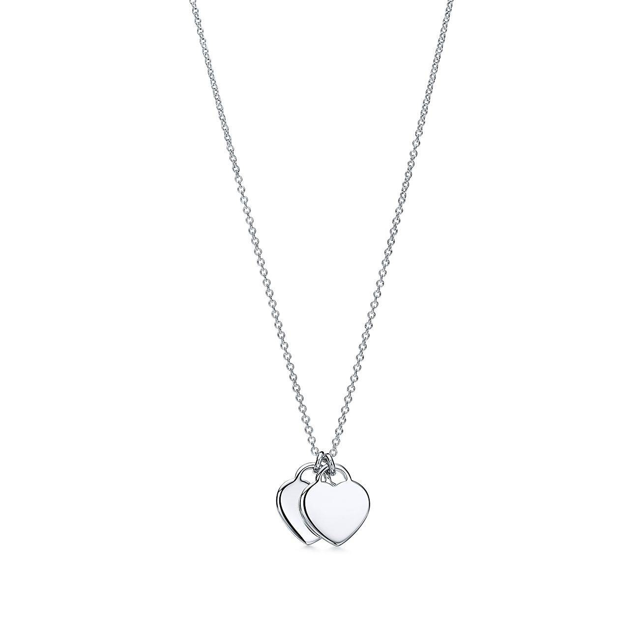 TIFFANY  RETURN TO TIFFANY® TIFFANY BLUE® DOUBLE HEART TAG PENDANT IN SILVER, MINI