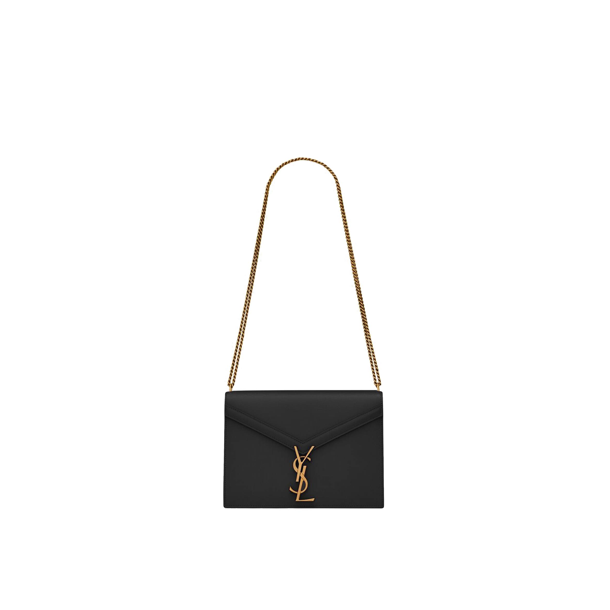 YSL CASSANDRA MEDIUM CHAIN BAG IN GRAIN DE POUDRE EMBOSSED LEATHER 532750BOW0W1000 (22*16.5*5.5cm)