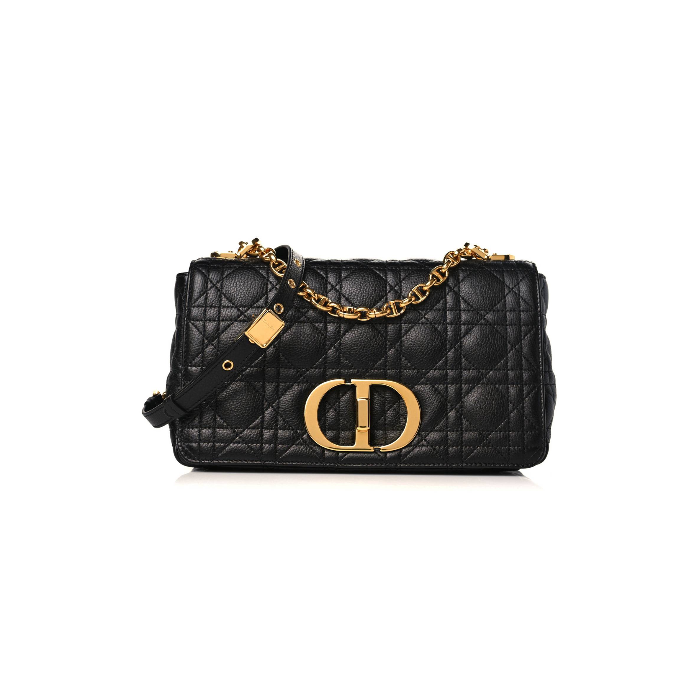 DIOR CALFSKIN CANNAGE MEDIUM CARO BAG BLACK (25*15*8.9cm)