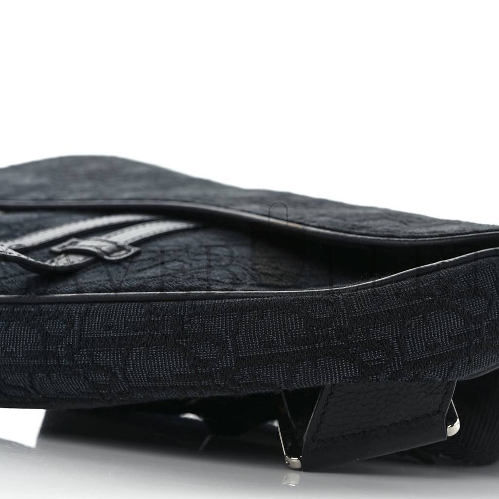 DIOR OBLIQUE MENS SADDLE BAG BLACK BLUE (25*18*3.2cm)